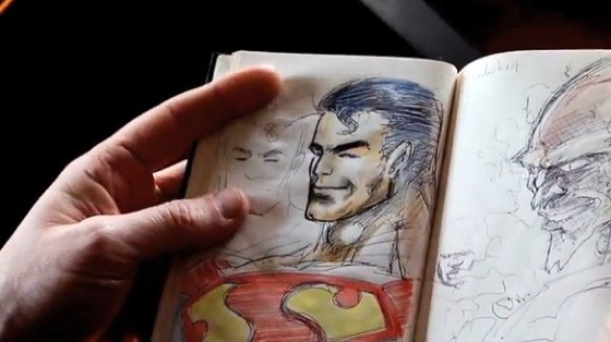 Grant's sketch of Superman